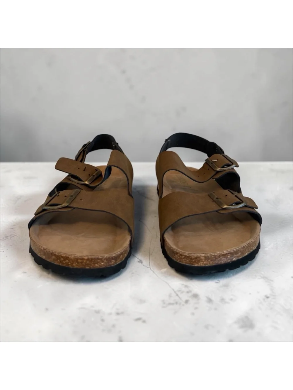 Zeroe Men’s Cork Footbed Sandals - Size 10 - Brown (Made in Spain)